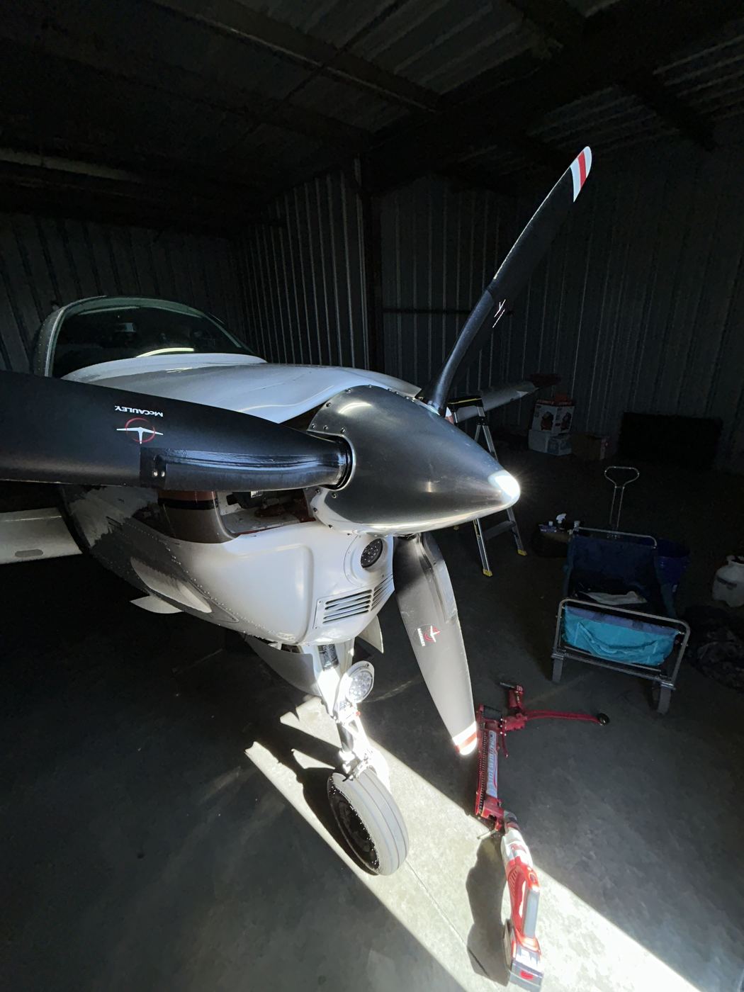 Aircraft spinner and nose after detailing