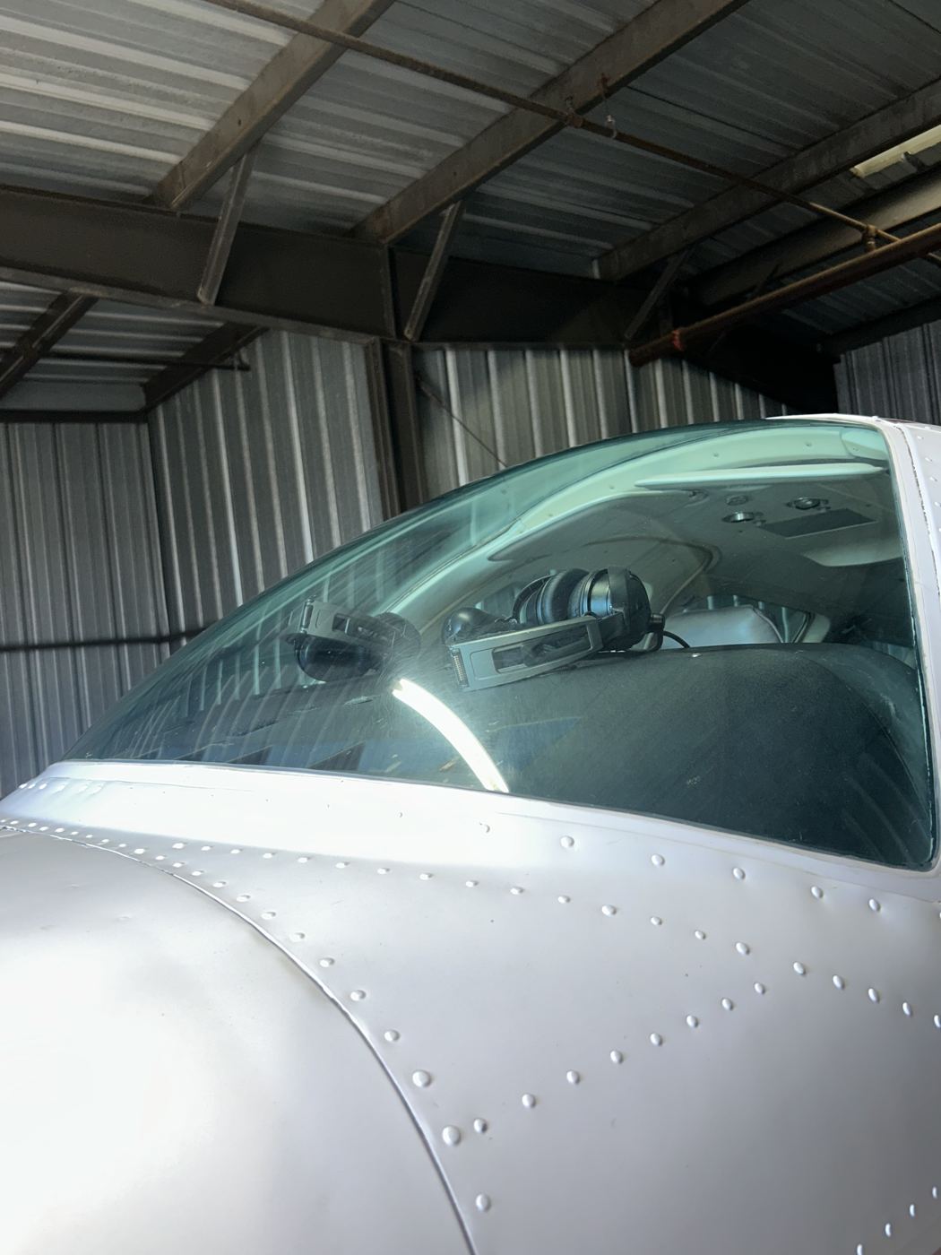Aircraft windshield after detailing