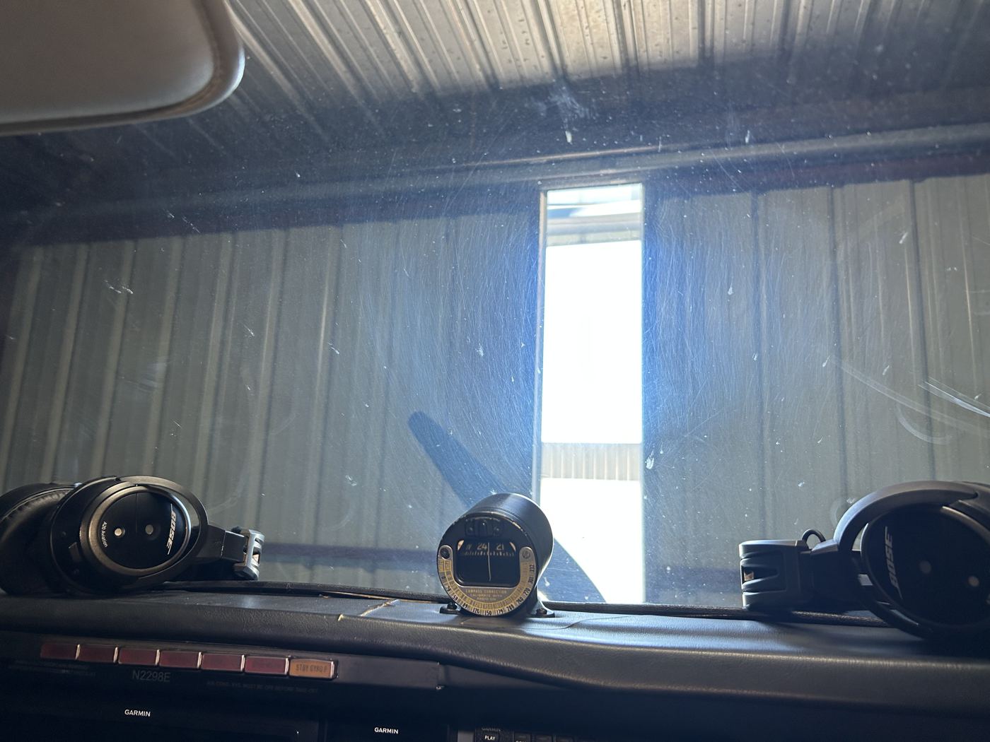 Aircraft windshield before detailing